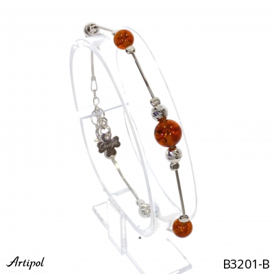 Bracelet B3201-B with real Amber
