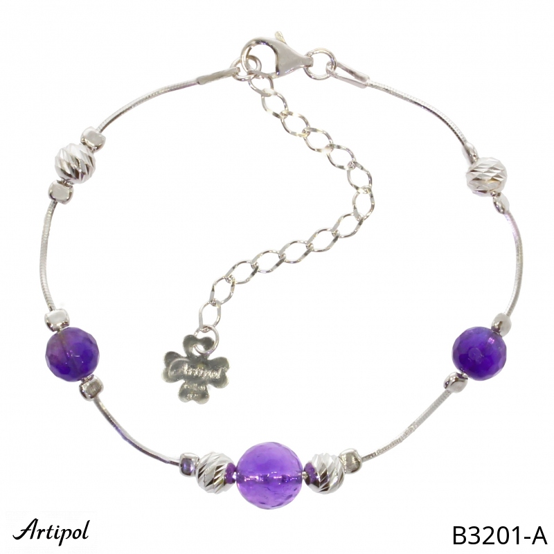 Armreif B3201-A mit echter Amethyst