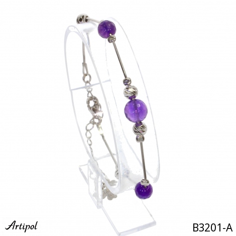 Armreif B3201-A mit echter Amethyst