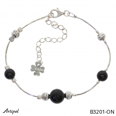 Bracelet B3201-ON with real Black onyx