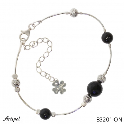 Bracelet B3201-ON en Onyx noir véritable