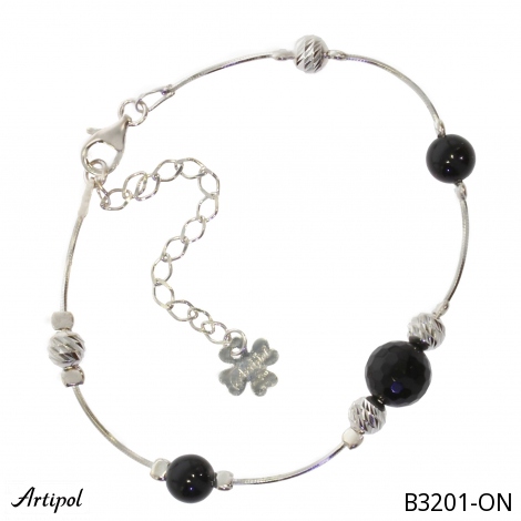 Armreif B3201-ON mit echter Schwarzem Onyx