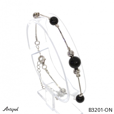 Bracelet B3201-ON en Onyx noir véritable