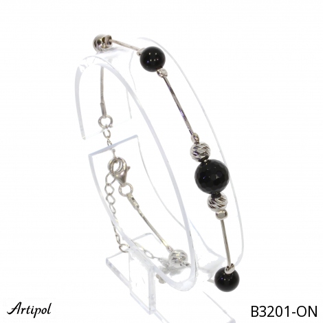 Armreif B3201-ON mit echter Schwarzem Onyx