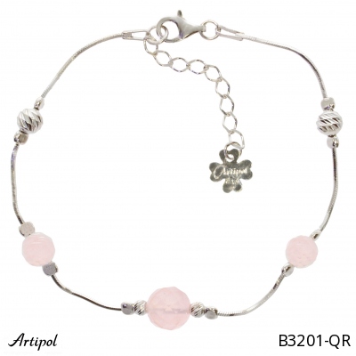 Bracelet B3201-QR with real Rose Quartz