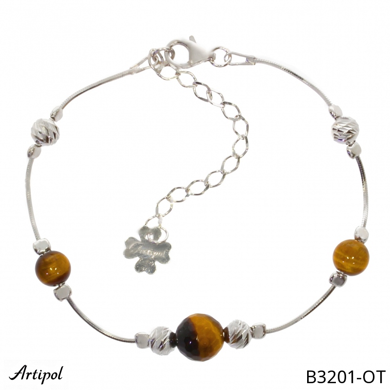 Bracelet B3201-OT en Oeil de tigre véritable