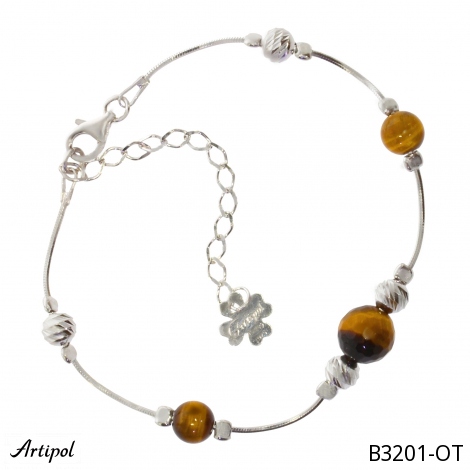 Bracelet B3201-OT with real Tiger's eye