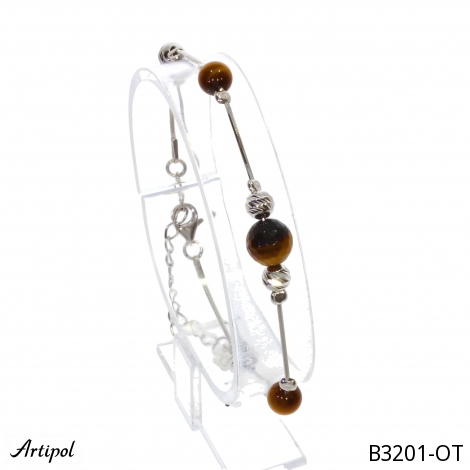 Bracelet B3201-OT with real Tiger’s Eye