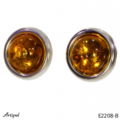 Earrings E2208-B with real Amber