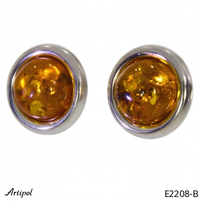 Earrings E2208-B with real Amber