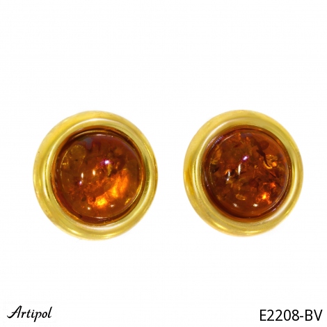 Earrings E2208-BV with real Amber
