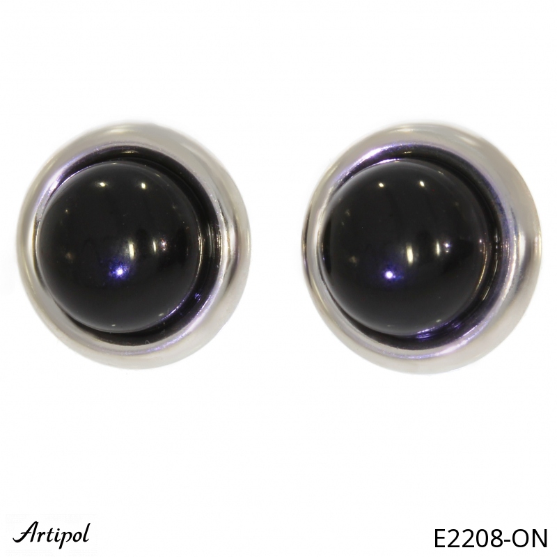 Boucles d'oreilles E2208-ON en Onyx noir véritable