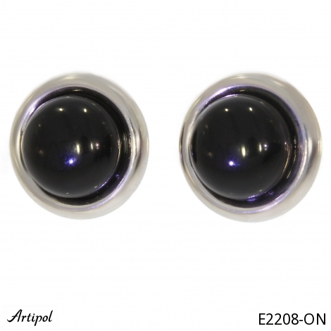 Earrings E2208-ON with real Black Onyx