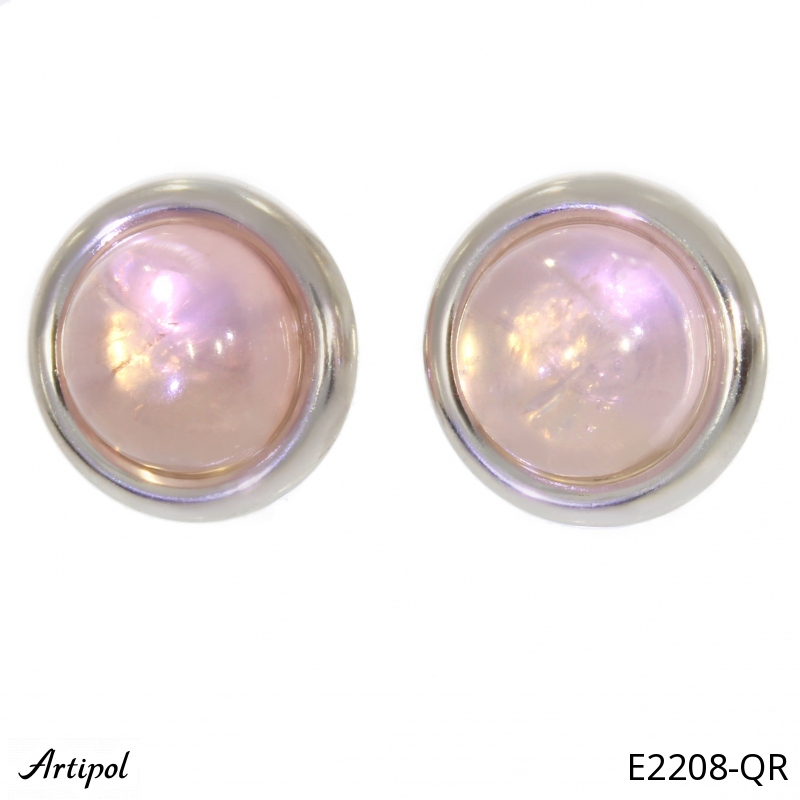 Boucles d'oreilles E2208-QR en Quartz rose véritable