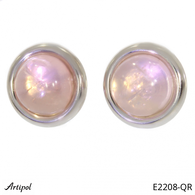 Earrings E2208-QR with real Rose quartz