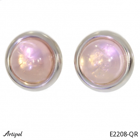 Earrings E2208-QR with real Rose quartz
