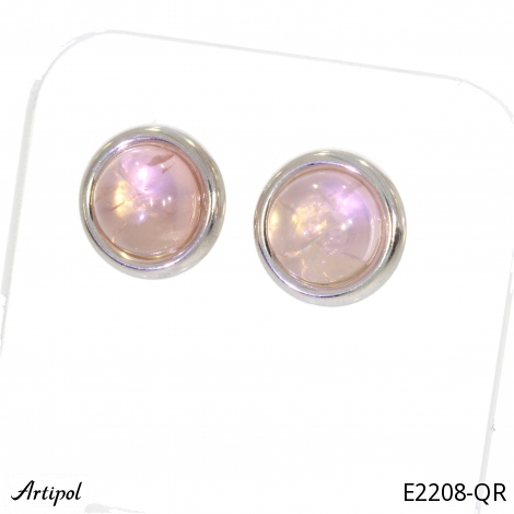 Earrings E2208-QR with real Rose Quartz