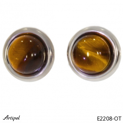 Earrings E2208-OT with real Tiger's eye