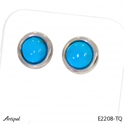 Earrings E2208-TQ with real Turquoise