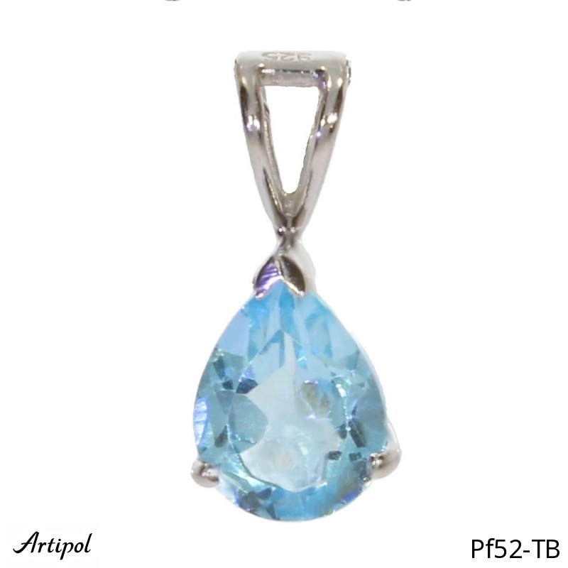 Pendentif PF52-TB en Topaze bleue véritable