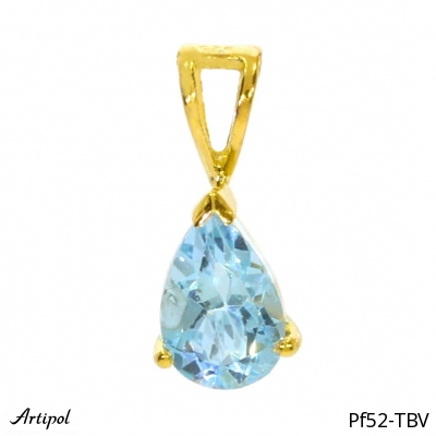 Pendant PF52-TBV with real Blue topaz gold plated