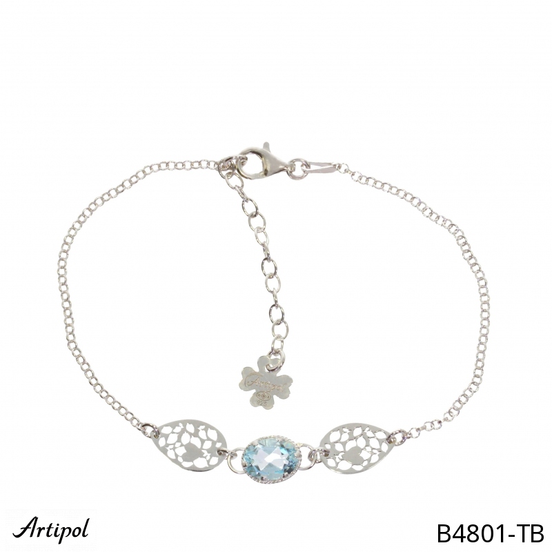 Armreif B4801-TB mit echter Blauem Topas