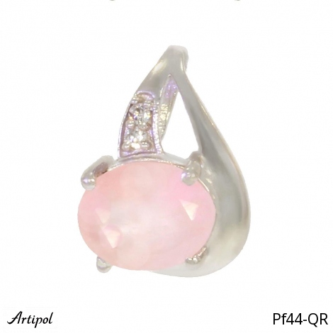 Anhänger PF44-QR mit echter Rosenquarz