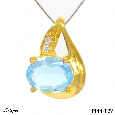 Pendant PF44-TBV with real Blue topaz gold plated