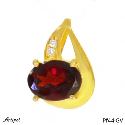 Pendant PF44-GV with real Red garnet gold plated