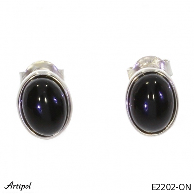 Boucles d'oreilles E2202-ON en Onyx noir véritable