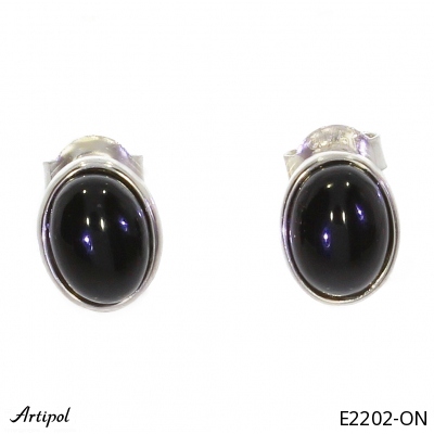 Earrings E2202-ON with real Black Onyx