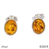 Earrings E2202-B with real Amber