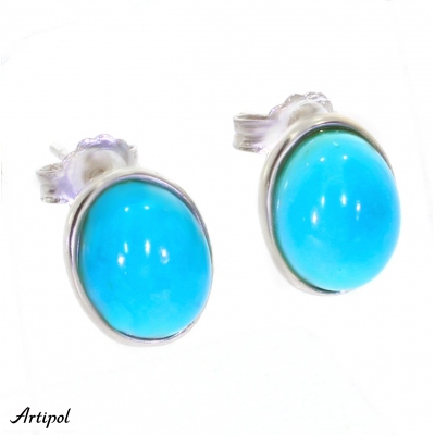 Earrings E2611-TQ with real Turquoise