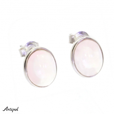 Boucles d'oreilles E2611-QR en Quartz rose véritable