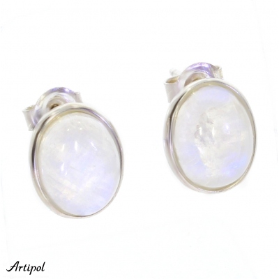 Earrings E2611-PL with real Moonstone