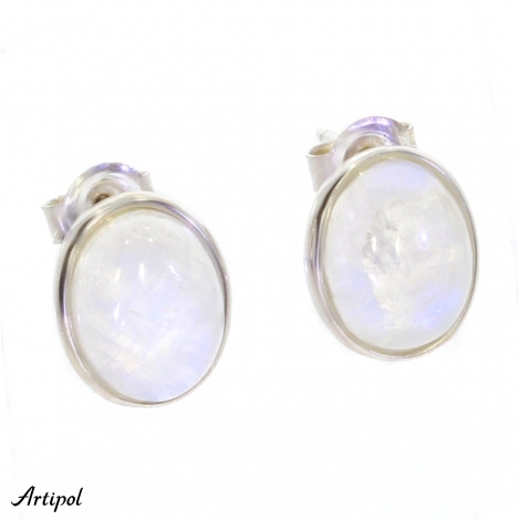 Earrings E2611-PL with real Moonstone