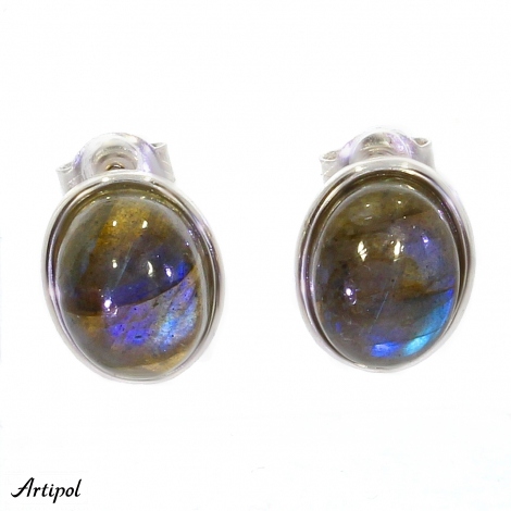 Earrings E2611-LAB with real Labradorite