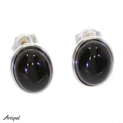 Boucles d'oreilles E2611-ON en Onyx noir véritable