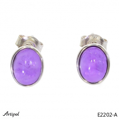 Earrings E2202-A with real Amethyst