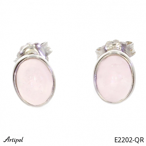 Earrings E2202-QR with real Rose quartz