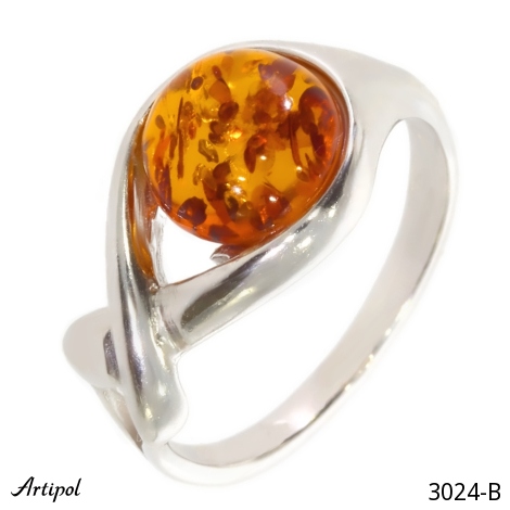 Ring 3024-B with real Amber