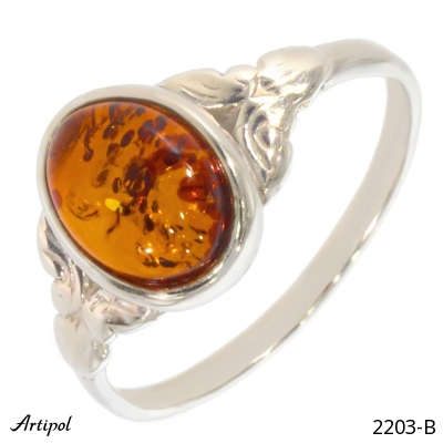 Ring 2203-B with real Amber