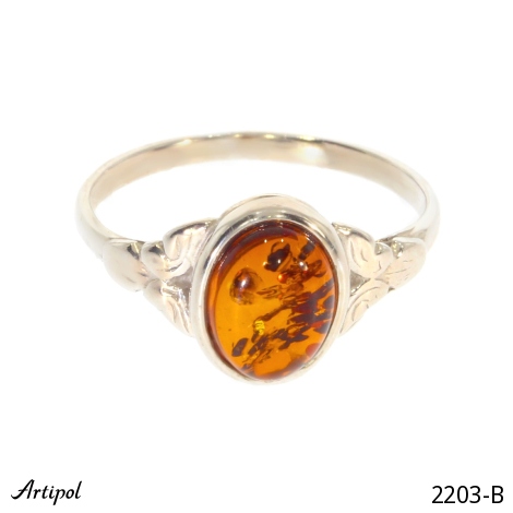 Ring 2203-B with real Amber