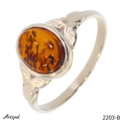 Ring 2203-B with real Amber