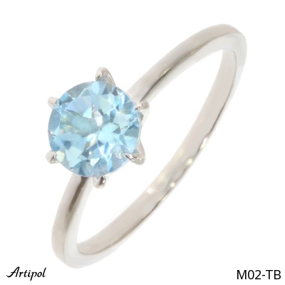 Ring M02-TB with real Blue Topaz