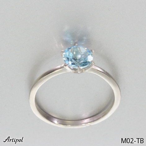 Ring M02-TB mit echter Blauem Topas