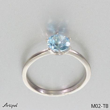 Ring M02-TB with real Blue topaz