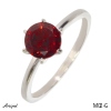 Ring M02-G with real Red garnet