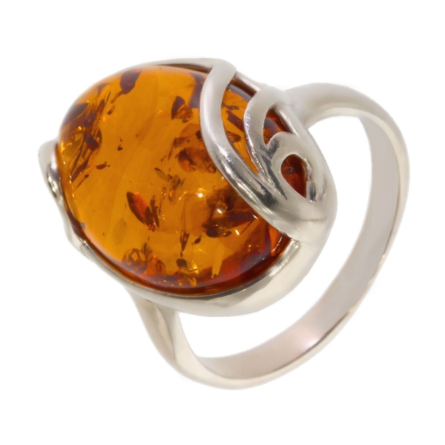 Bague Ambre Véritable Mer Baltique Argent 925 – Taille 56 – Femme – Neuf Avec étiquettes