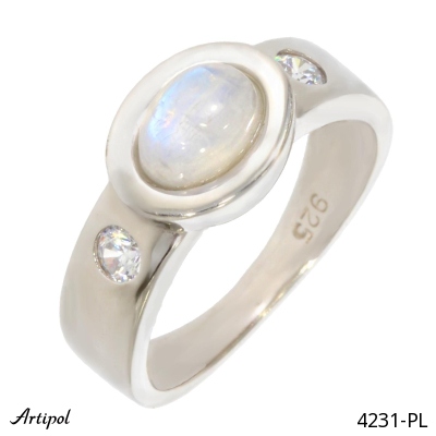 Ring 4231-PL with real Rainbow Moonstone